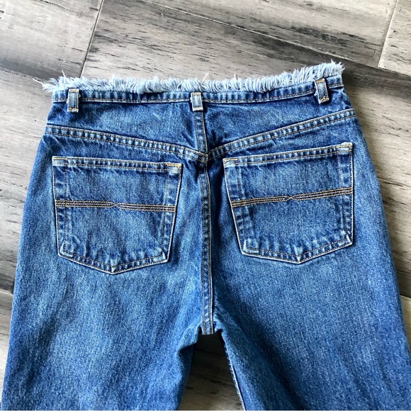 Vintage Y2K Express Ultra Low Rise Frayed Flare Leg Jeans - Picture 10 of 10